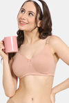 Zivame Double Layered Non Wired 3/4th Coverage Tshirt Bra - Maple Sugar — thumbnail 1
